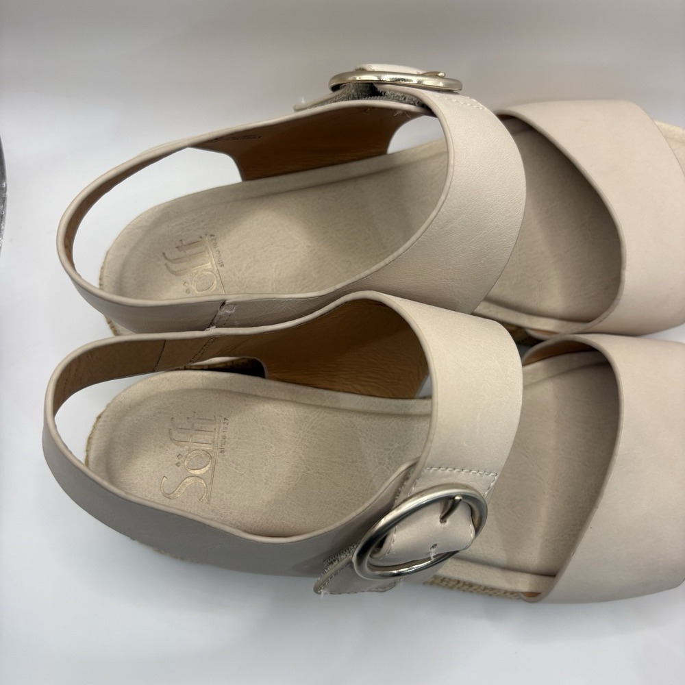 SOFFT FAEDRA Leather Platform Women's Sandals Size 9 Beige - Picture 4 of 6